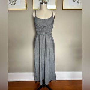 Emory Park Textured Black/Grey/White Striped Maxi Dress, size XS